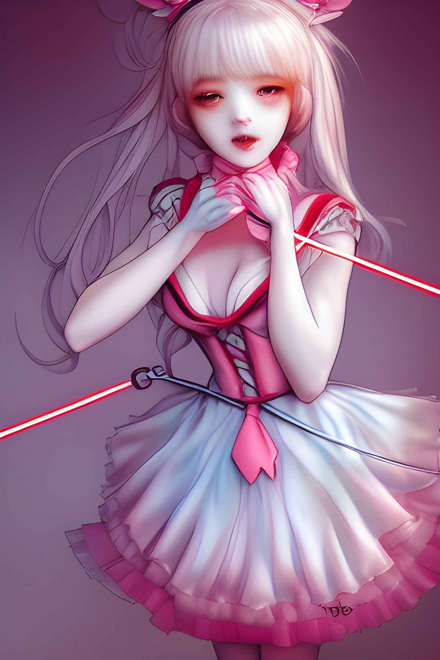 Nymph Maid in Horror Cosmic Digital Art