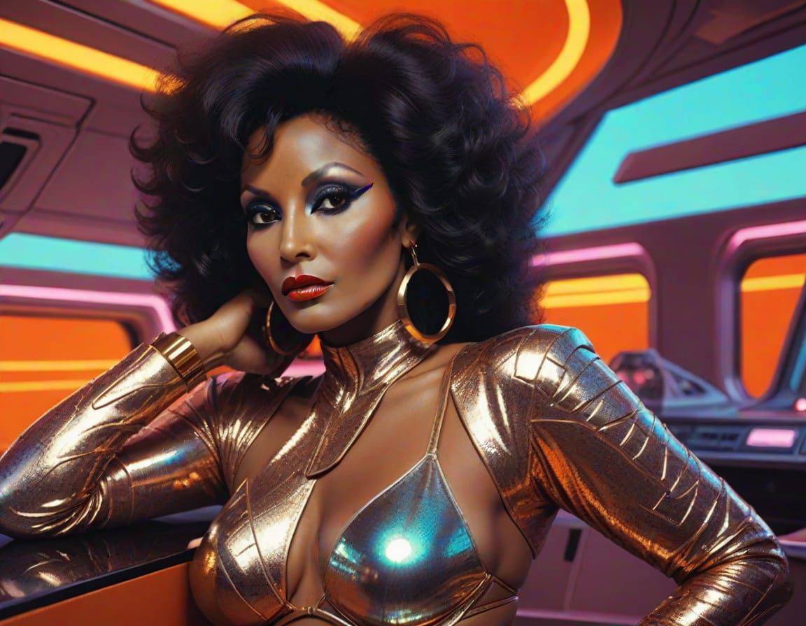 Retro-Futuristic Sci-Fi Portrait in Syd Mead Style