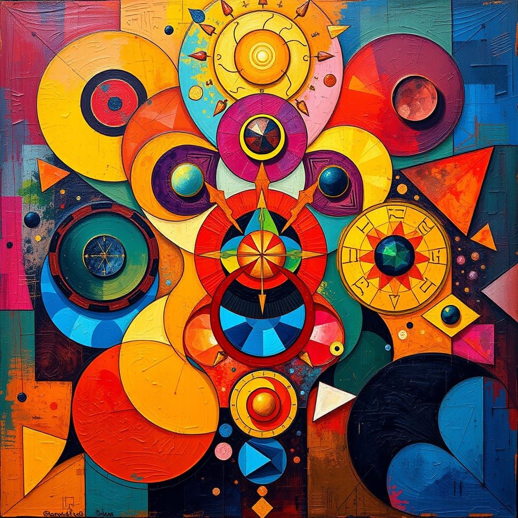 Religious Made from abstract shapes Riscos,círculos, triângulos e mais cores e cores