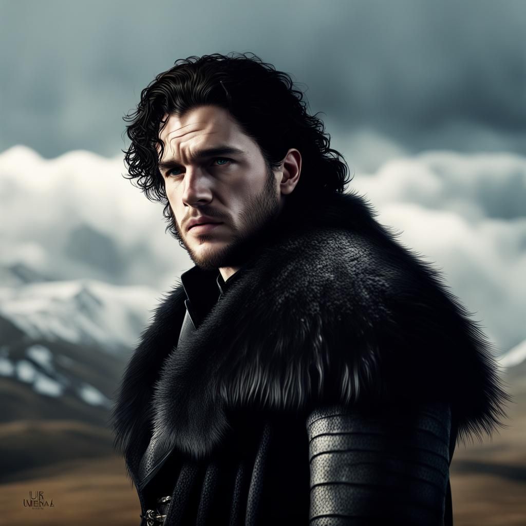 Kit Harrington in Fur Coat: Detailed Fantasy Art