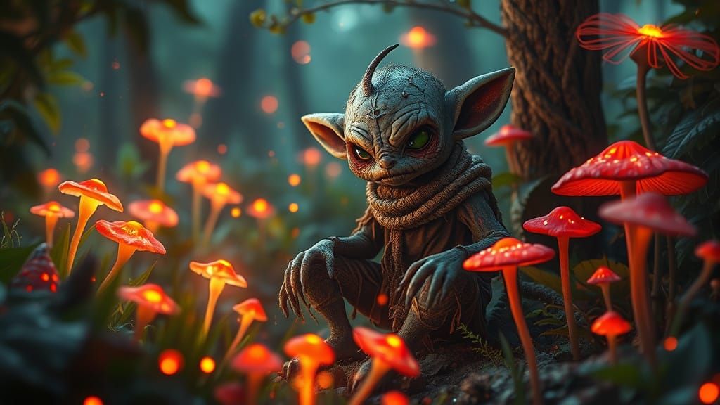 Magical Forest Creature in Hyperrealistic Style