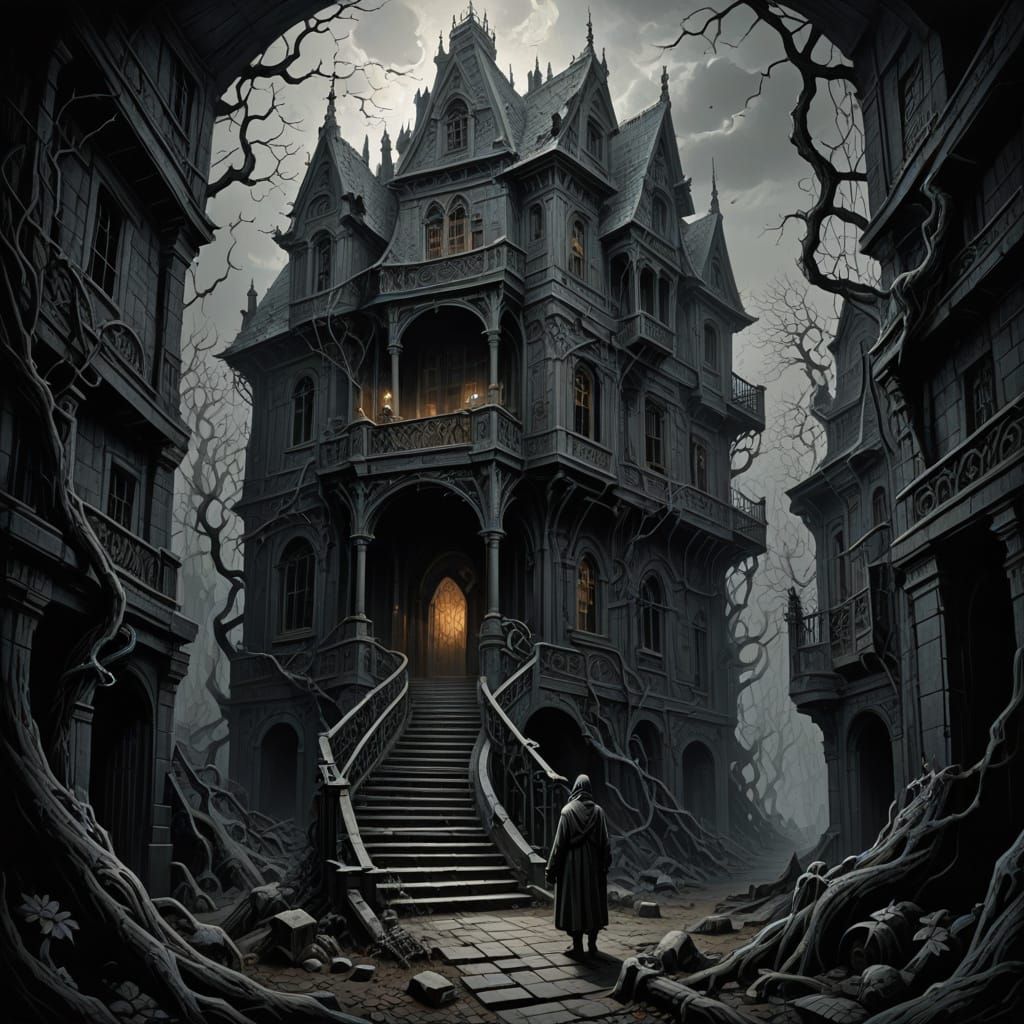 Escher-Inspired Monster in a Monochromatic Interdimensional ...