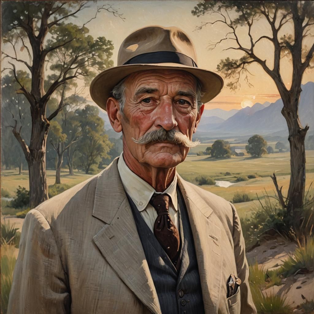 Classic American Portrait in Realism Style