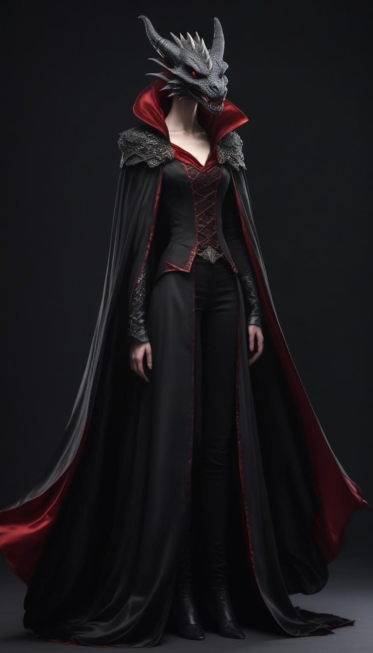 Elegant Vampire Dragon in Silk Cloak