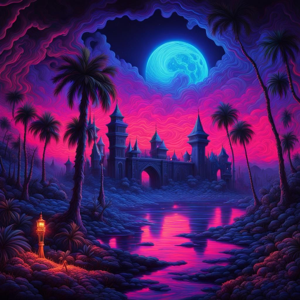 Epic Black Light Art in Digital Matte Painting
