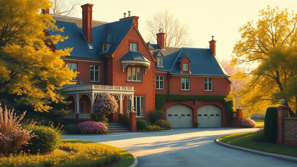 Golden Afternoon Chateau in Spring Garden