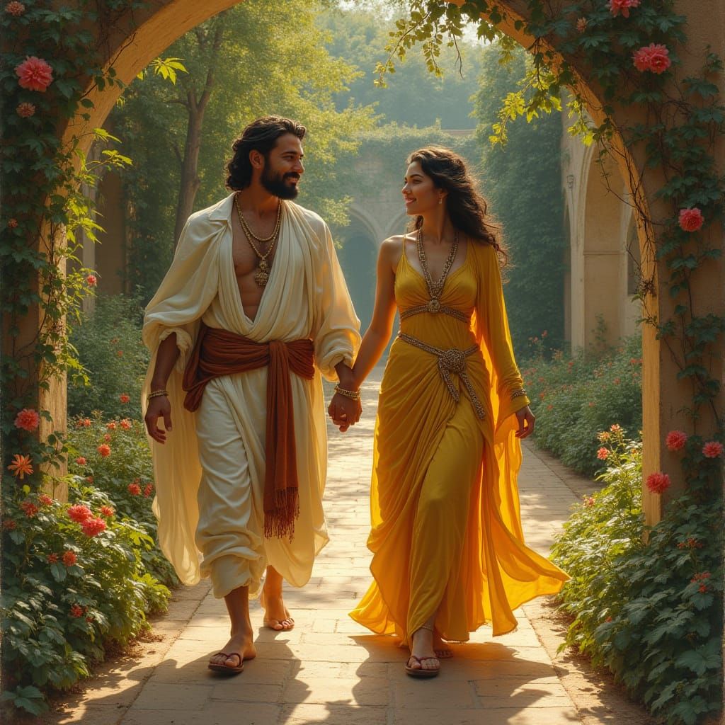 Juba II and Cleopatra Selene in North African Garden