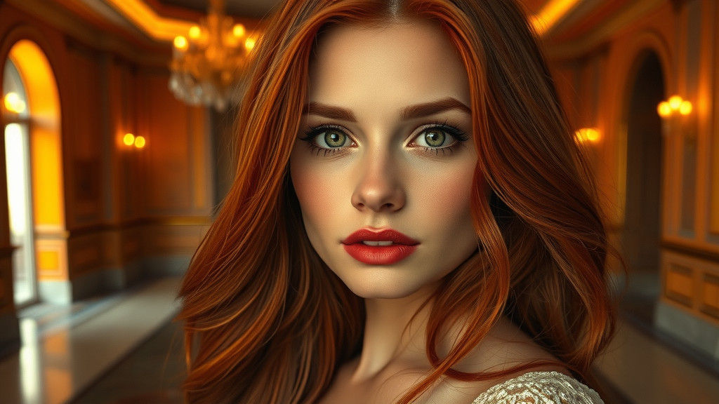 Radiant Beauty: A Captivating Portrait in Amber Light