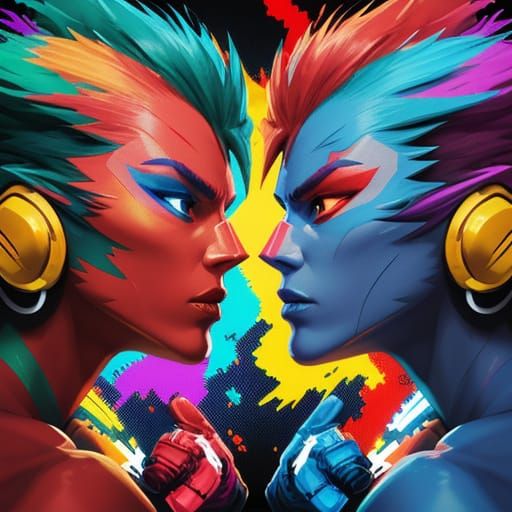 Vibrant Pixel Art Super Smash Brothers Arena