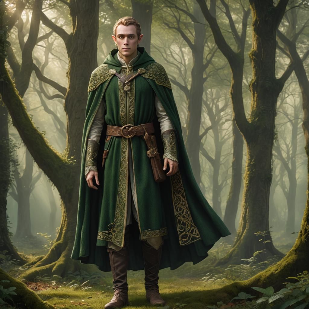 Celtic Elf in Misty Forest: Photorealistic Portrait