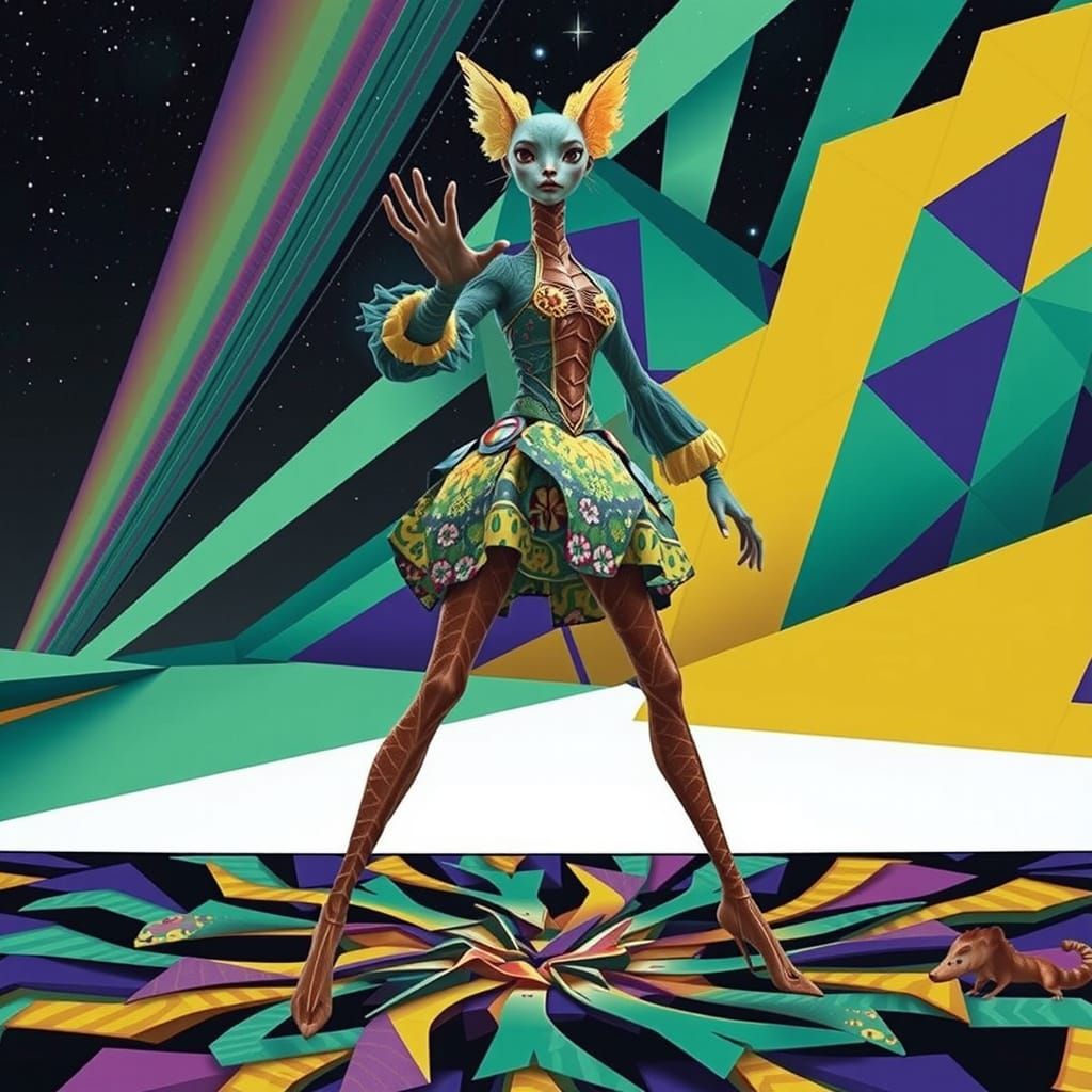 Hyperrealistic Moonlit Landscape with Abundant Flora