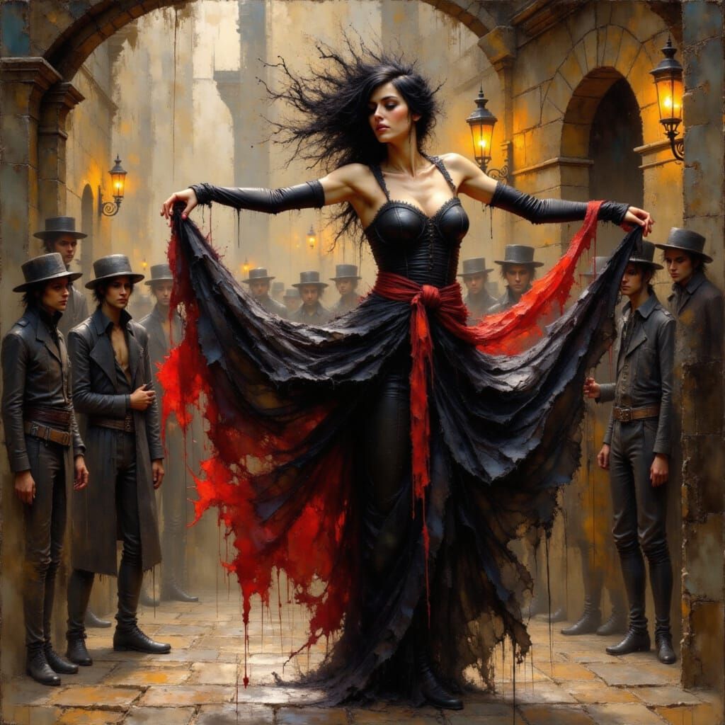 Medieval Dancer in Elegant Silk