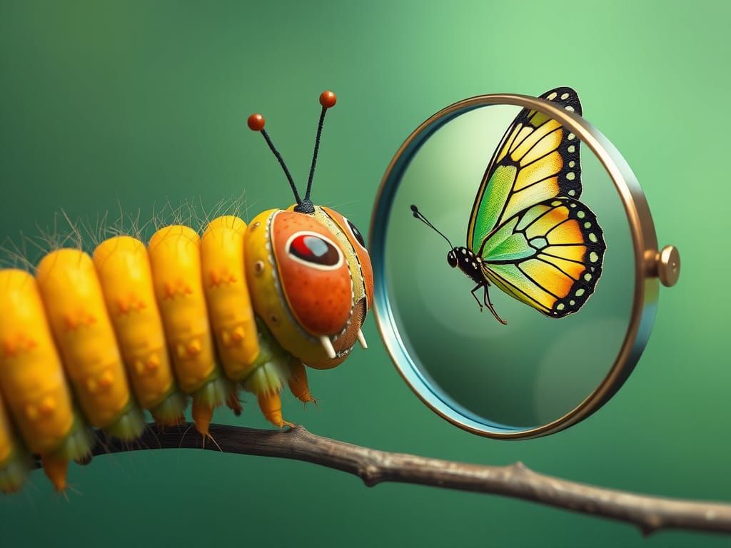 Caterpillar's Dream: A Butterfly Reflection