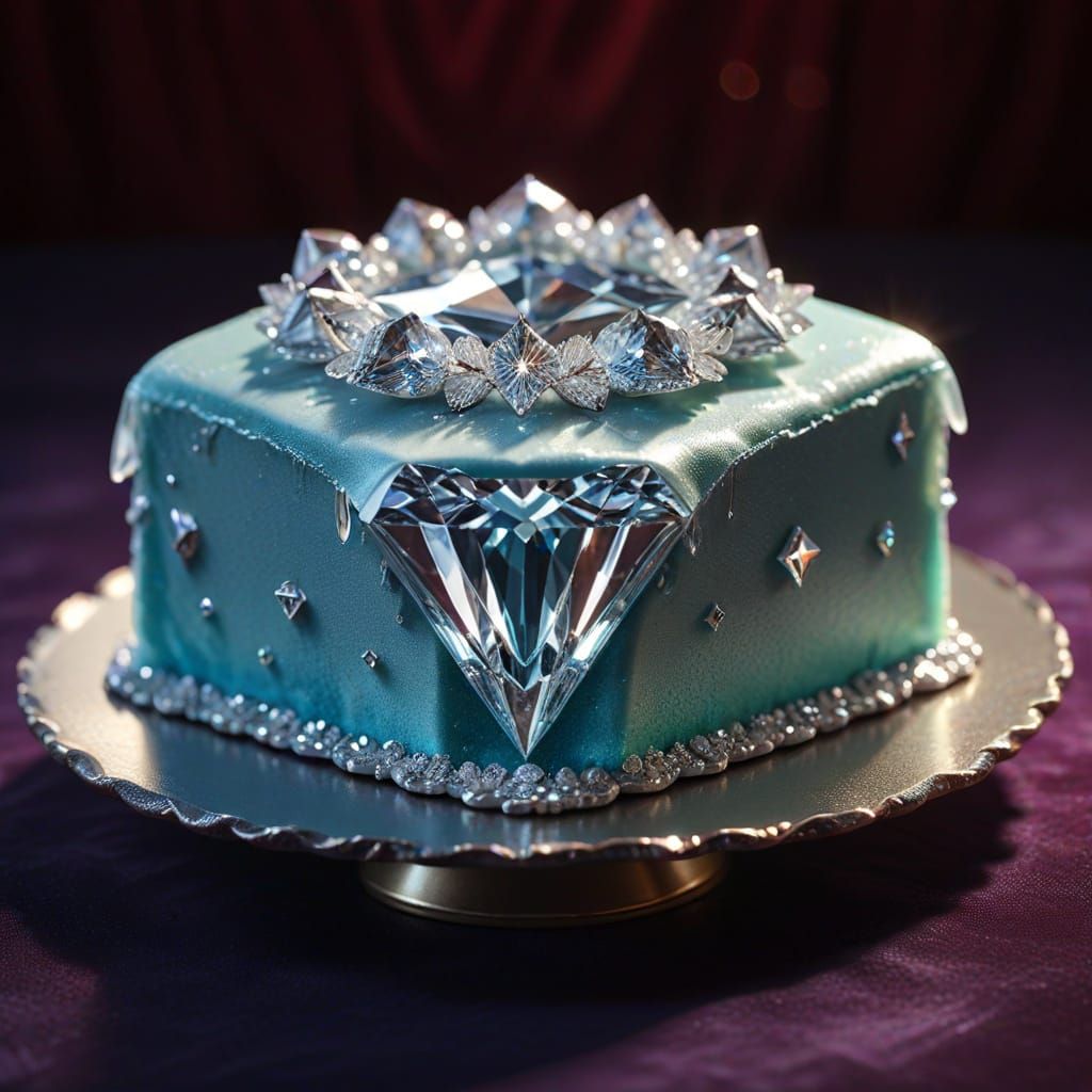 Dazzling Diamond Cake with Edible Jewels