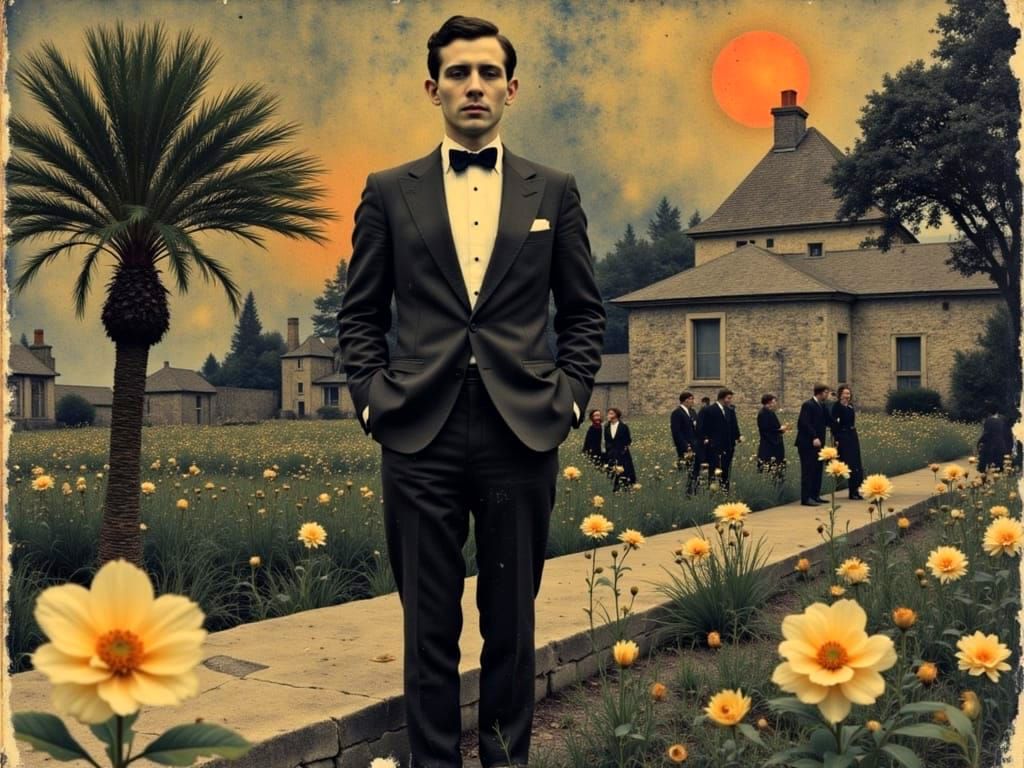 1940s Singer in Art Deco Impasto Garden