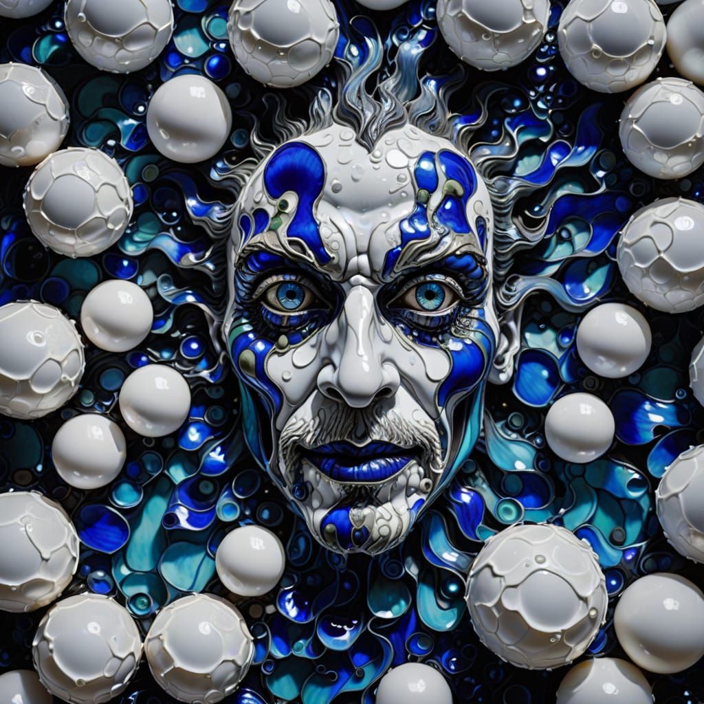 Grotesque Face Emerging: Surreal Abstract Expressionism