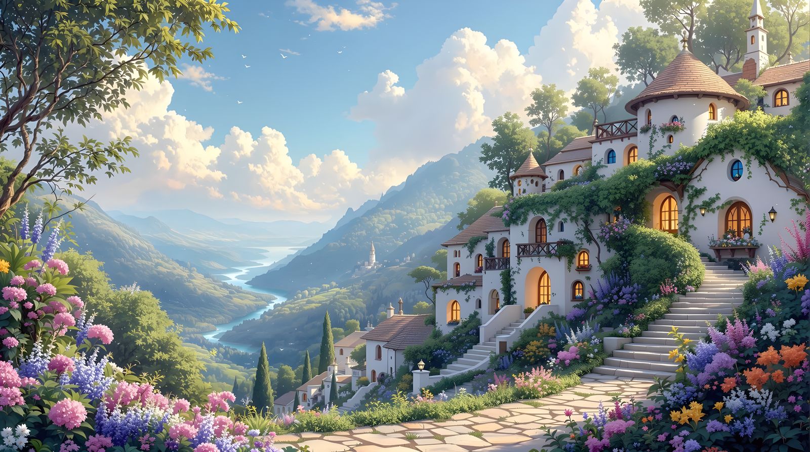 Mediterranean Fantasy Village Borderland Artwork