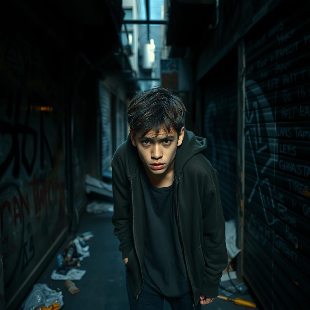 Exasperated Person Asked to Leave Gritty Alleyway