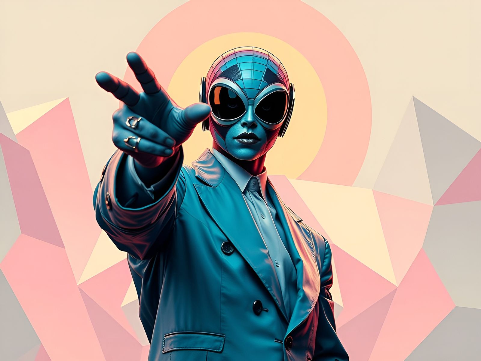 Surreal Androgynous Space Warrior Rules the Lunar Realm