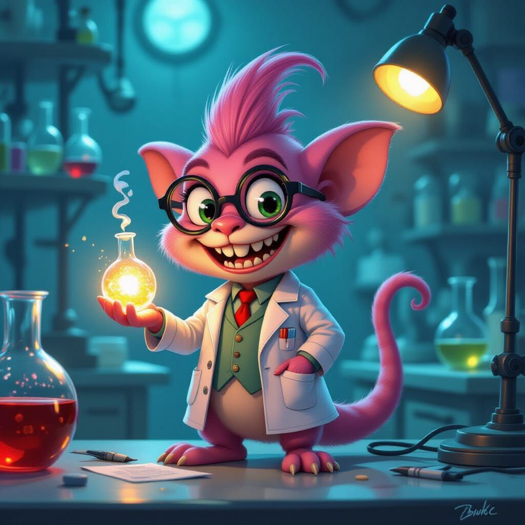 Pinky and The Brain Hybrid in Whimsical Concept Art Style