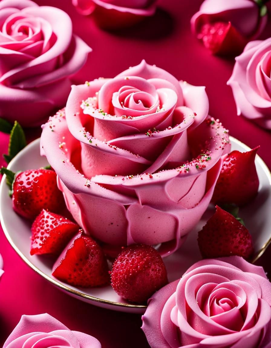 Rose Gelato with Sprinkles in Fantasy Photo