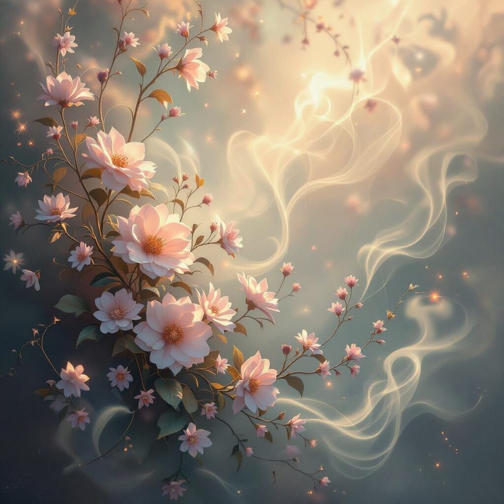 Ethereal Floral Mist in Pastel Hues