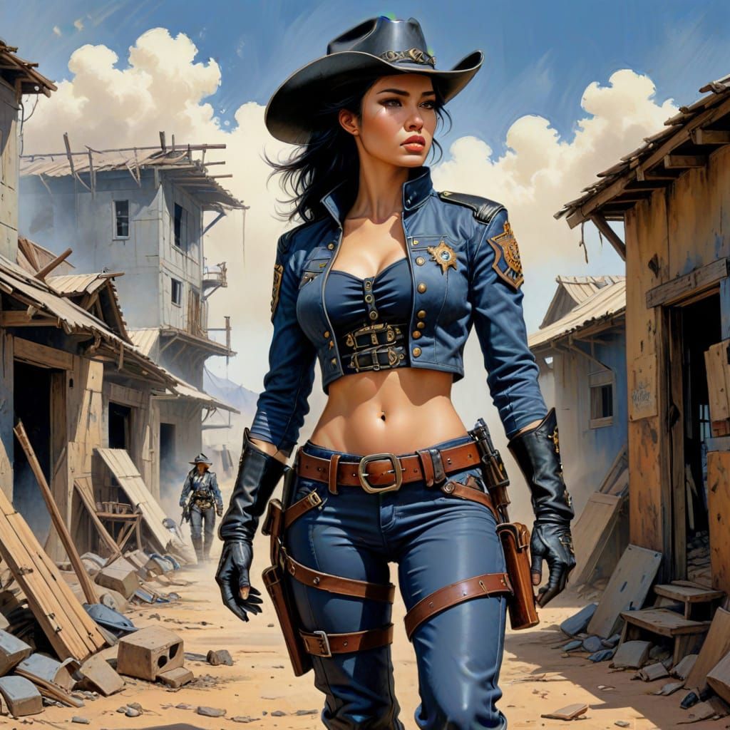 Post-Apocalyptic Commander in Comic Book Style