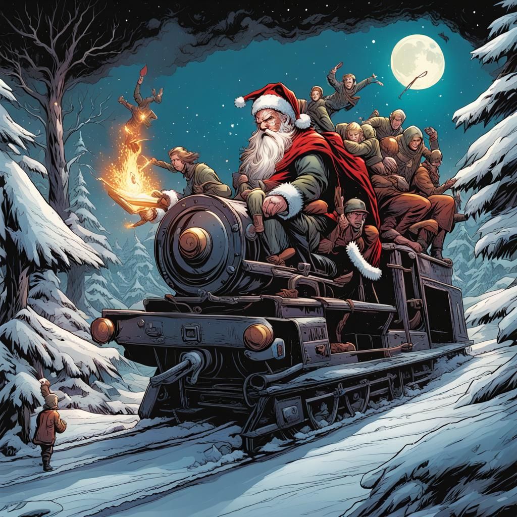 Elves Kill Santa Claus: Dark Comic Book Art