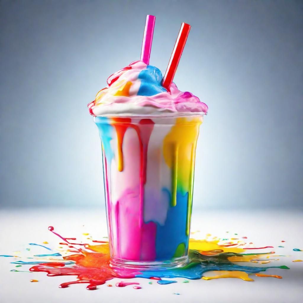 Colorful Milkshake with Splash Art Background