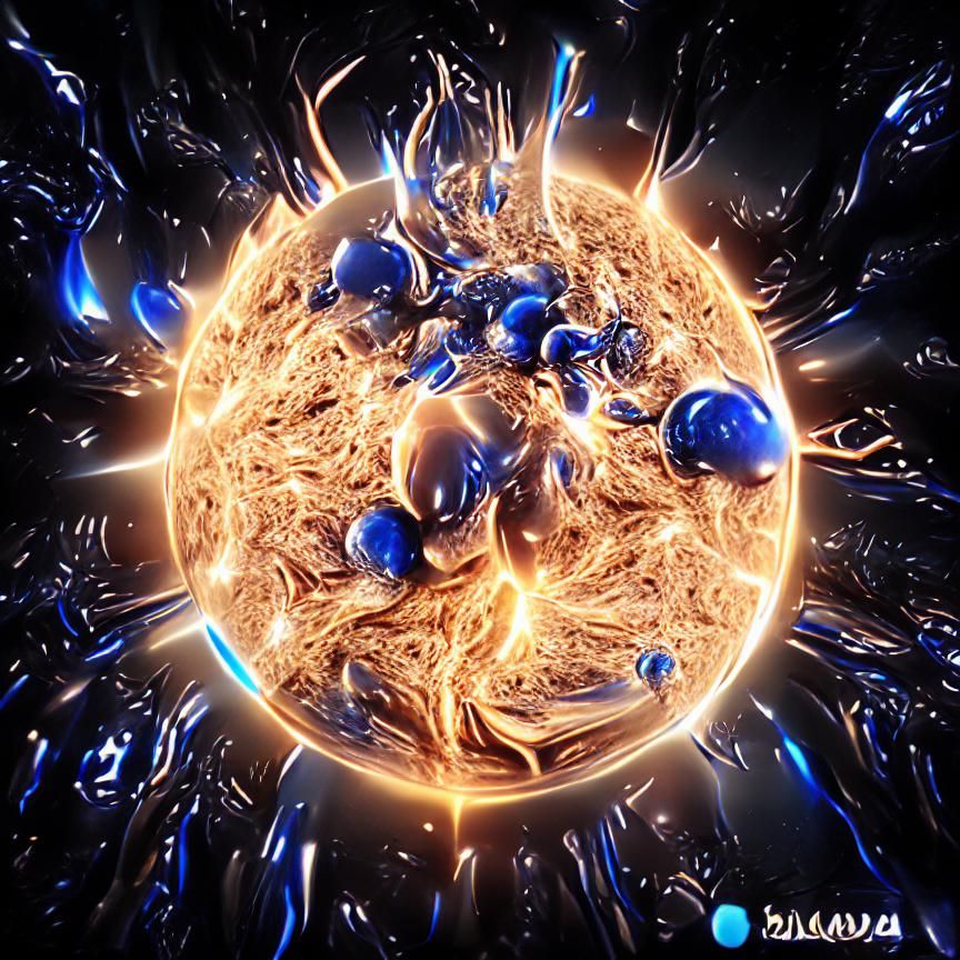 Blue Plasma Sun in Space: 8K Resolution