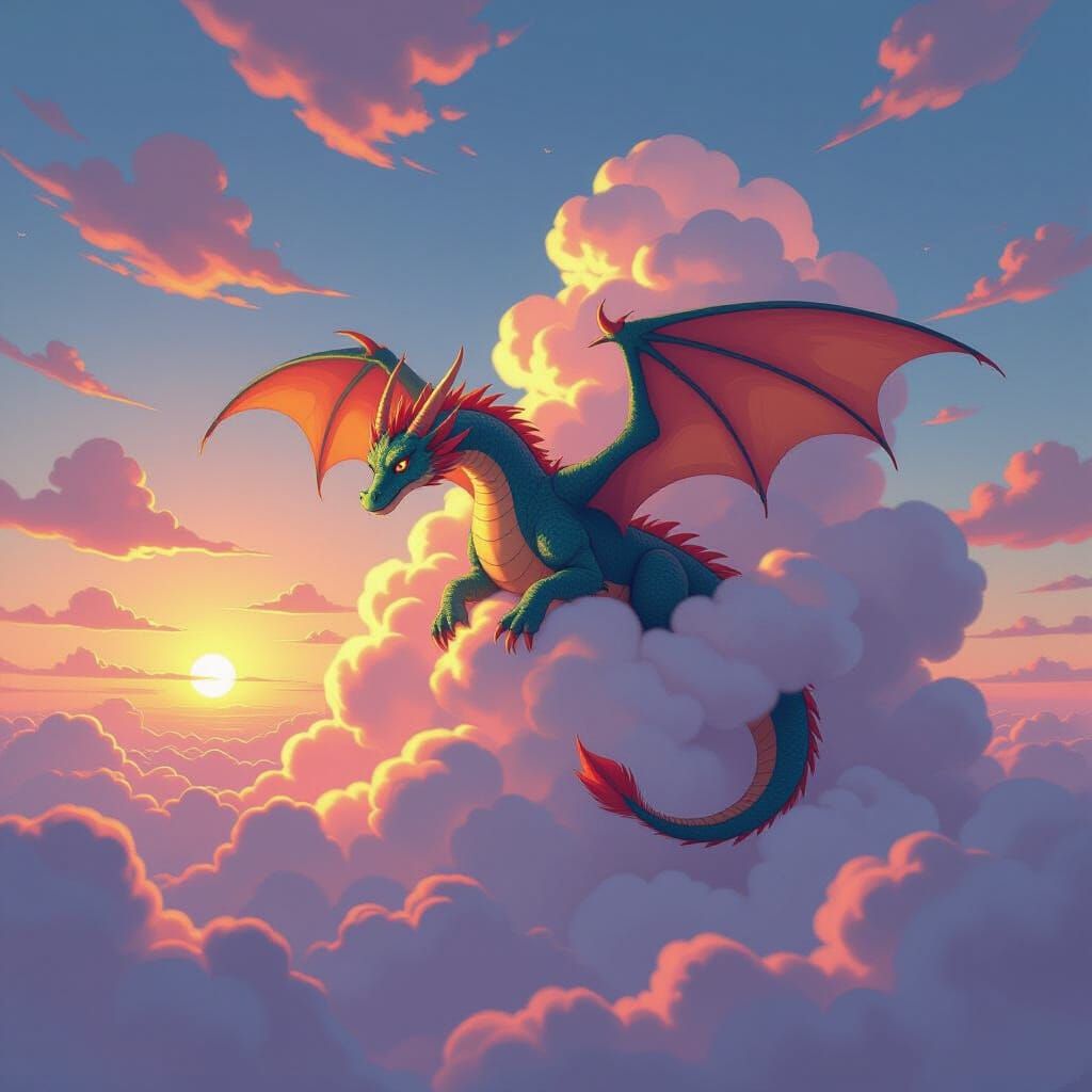 Dragon Tumbles Comically as Wings Snag in Giant Cloud