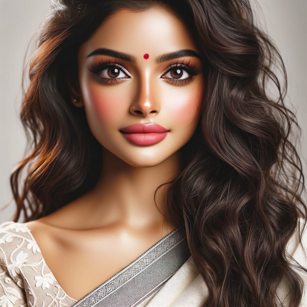 Elegant Indian Woman in Traditional Saree