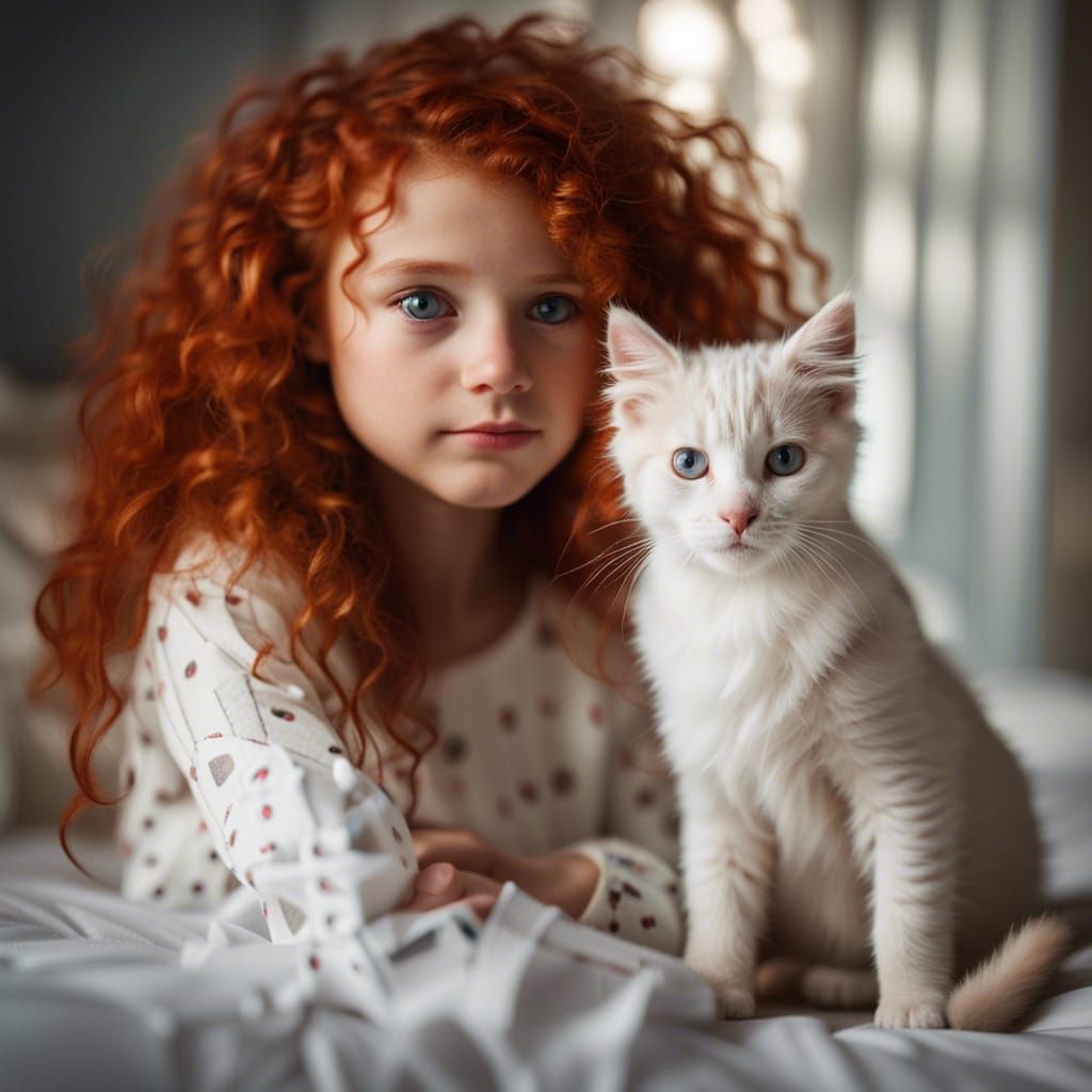 Bryce and her kitten Cotton