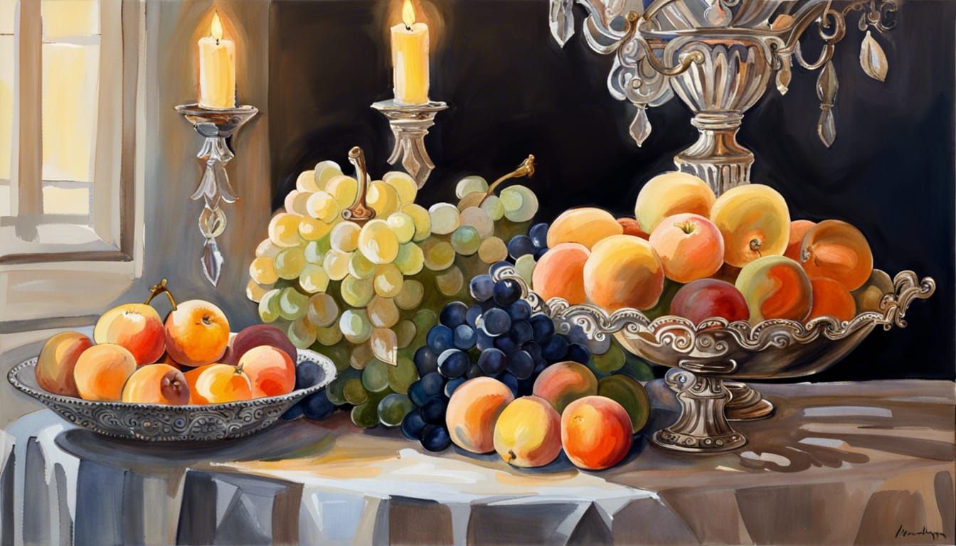 Impressionist Still Life of Fruit Bowl