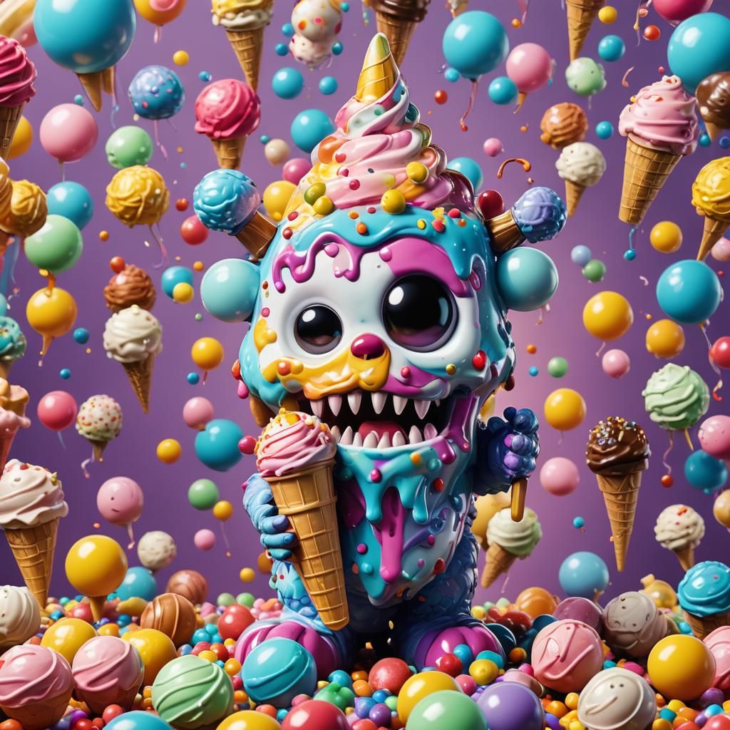 Funko Pop Ice Cream Monster with Bubble Gun