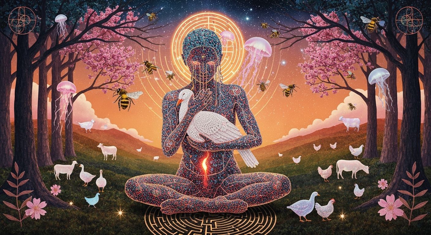 Surreal Shaman Trance in Mystical Forest, Bio-Art Style