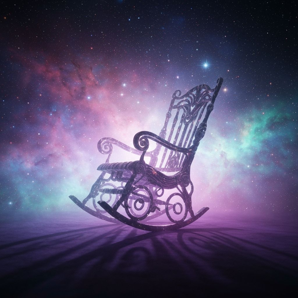 Cosmic Rocking Chair in Hyperrealistic Style