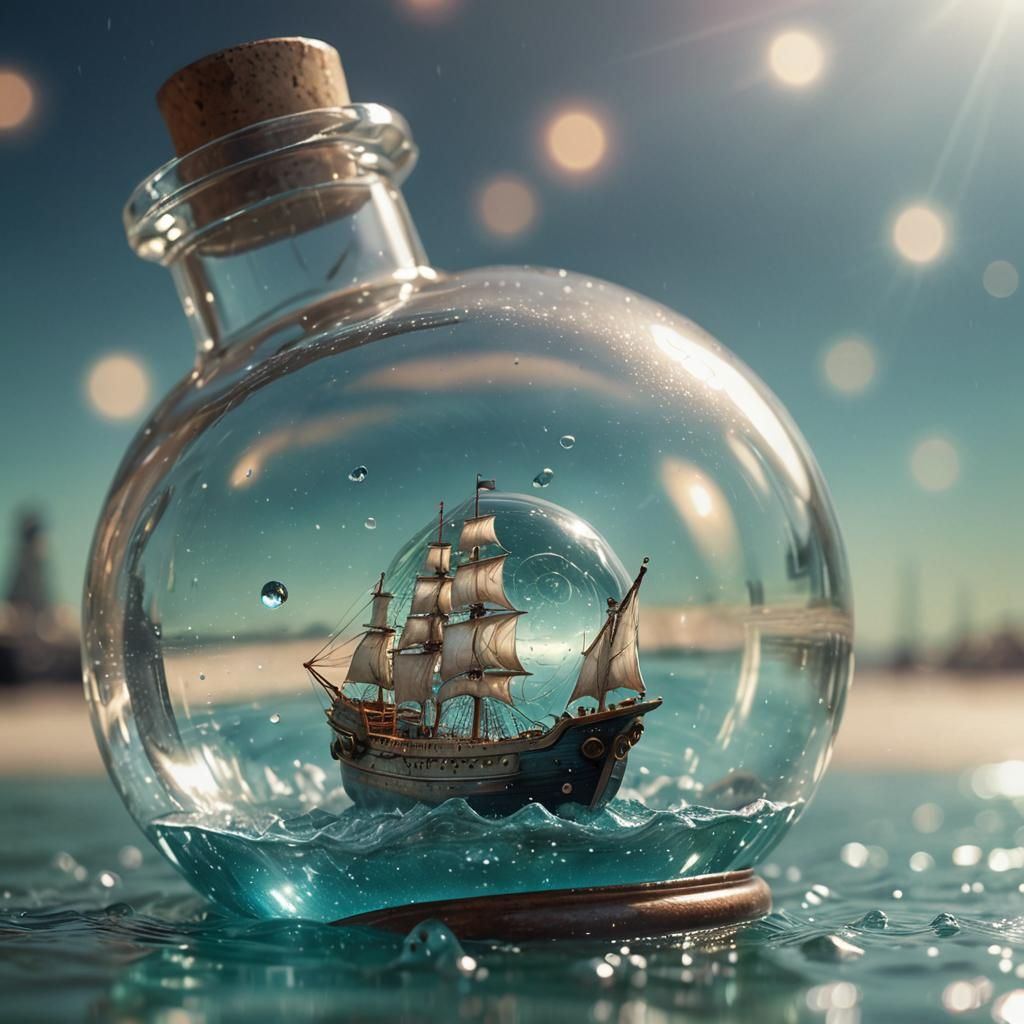 Ship in a Bottle: Hyper-Realistic Digital Art