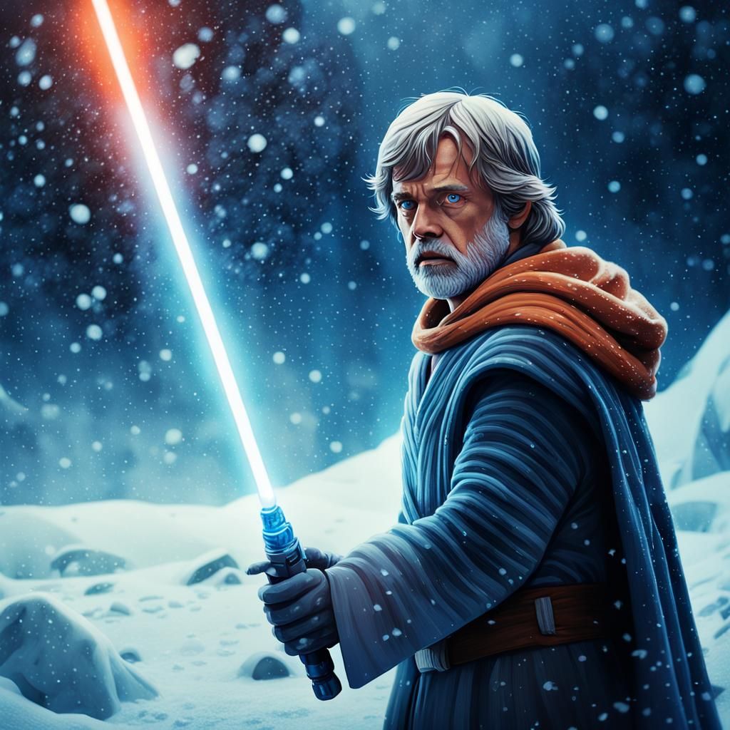 Luke Skywalker on Hoth: A Cinematic Film Still
