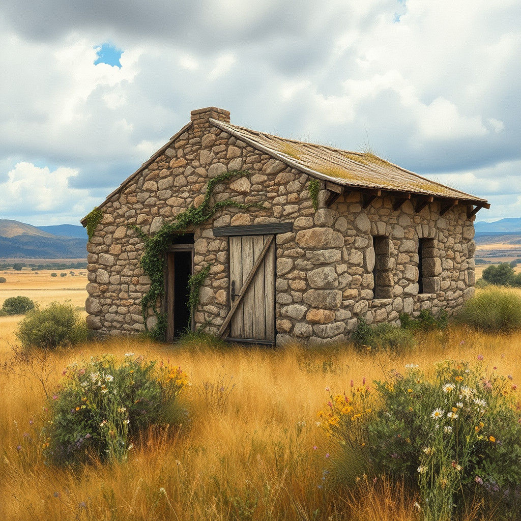 Abandoned Farmhouse in South African Savannah