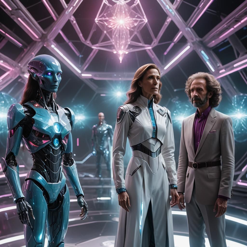 Extraterrestrials Observe Crystalline Object in Hyperrealist...