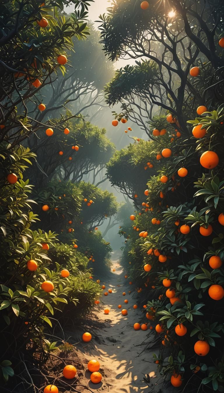 Glowing Tangerine Thickets Emerge from Nebulous Quantum Spac...