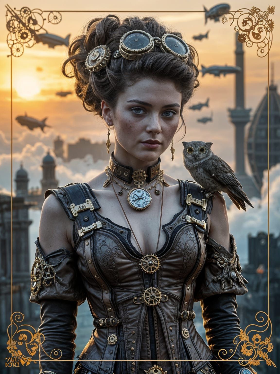 Steampunk Princess in Gears and Goggles