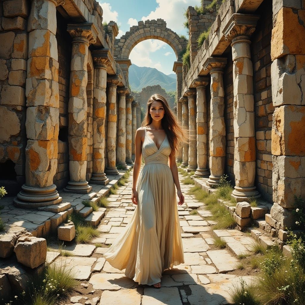 les vestiges d'une ancienne cité grecque