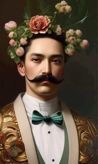 Dandy with a handlebar mustache