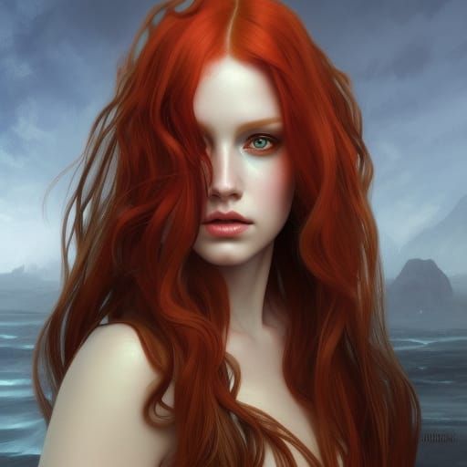 Striking Mermaid Portrait in Hyperdetailed Style