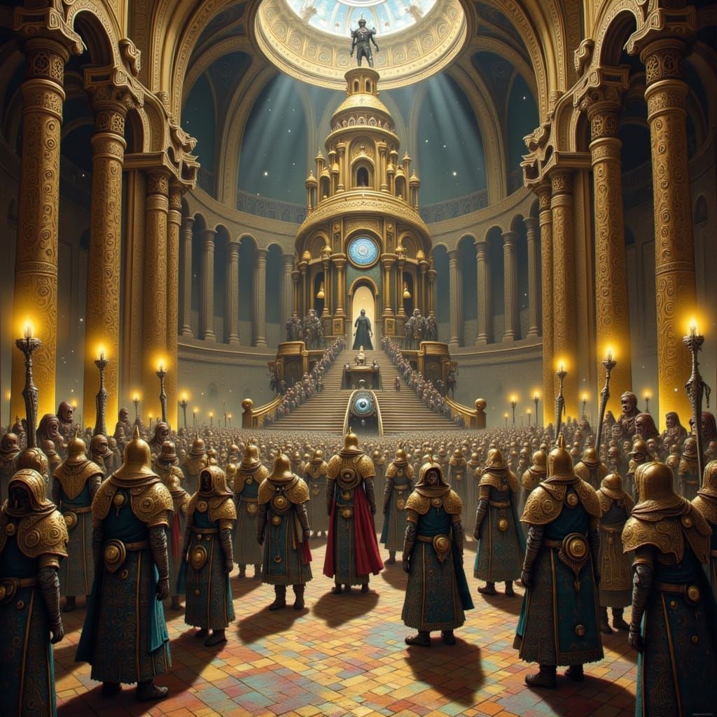 Valhalla: Odin's Martial Hall in Digital Painting Style