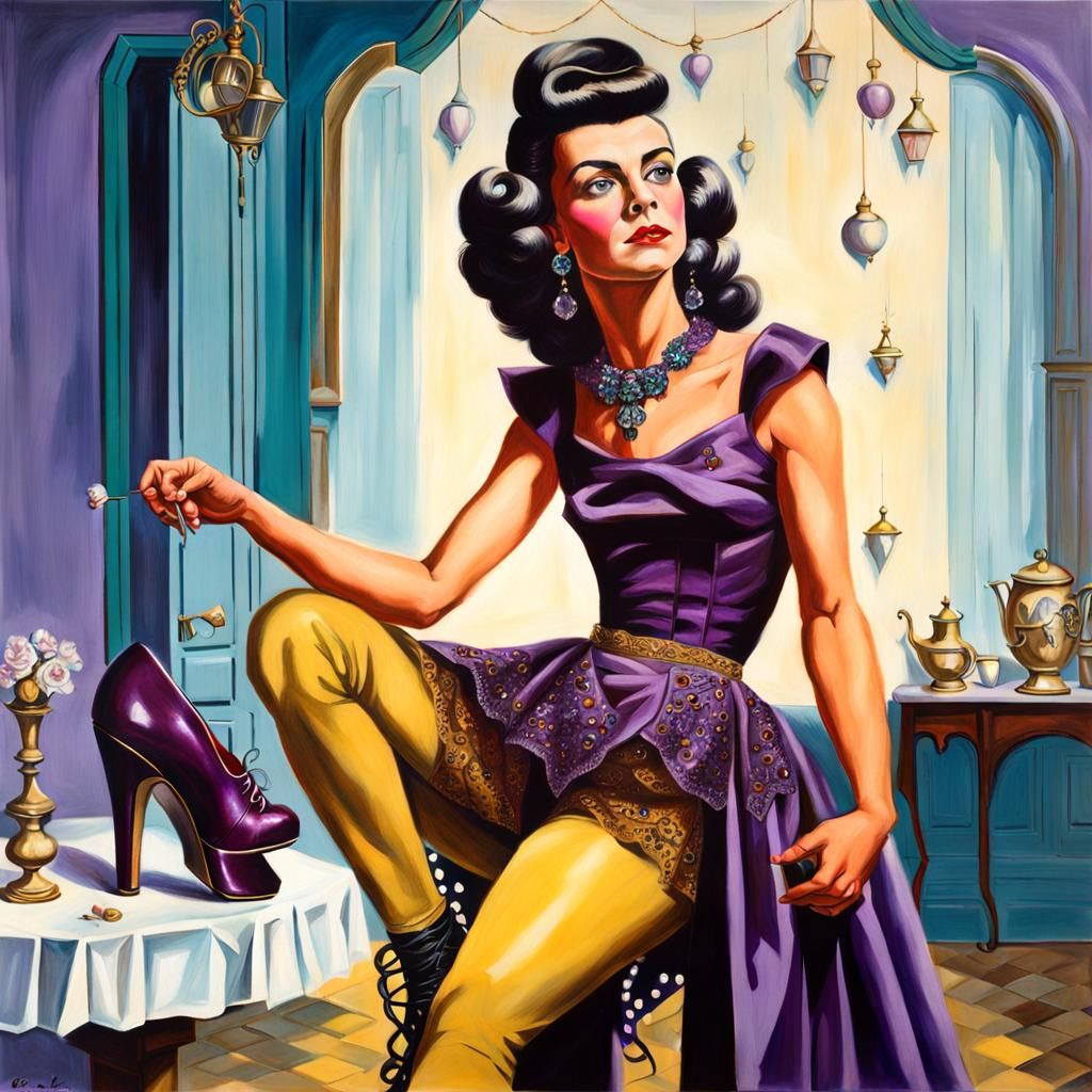 About to Change Her Shoes