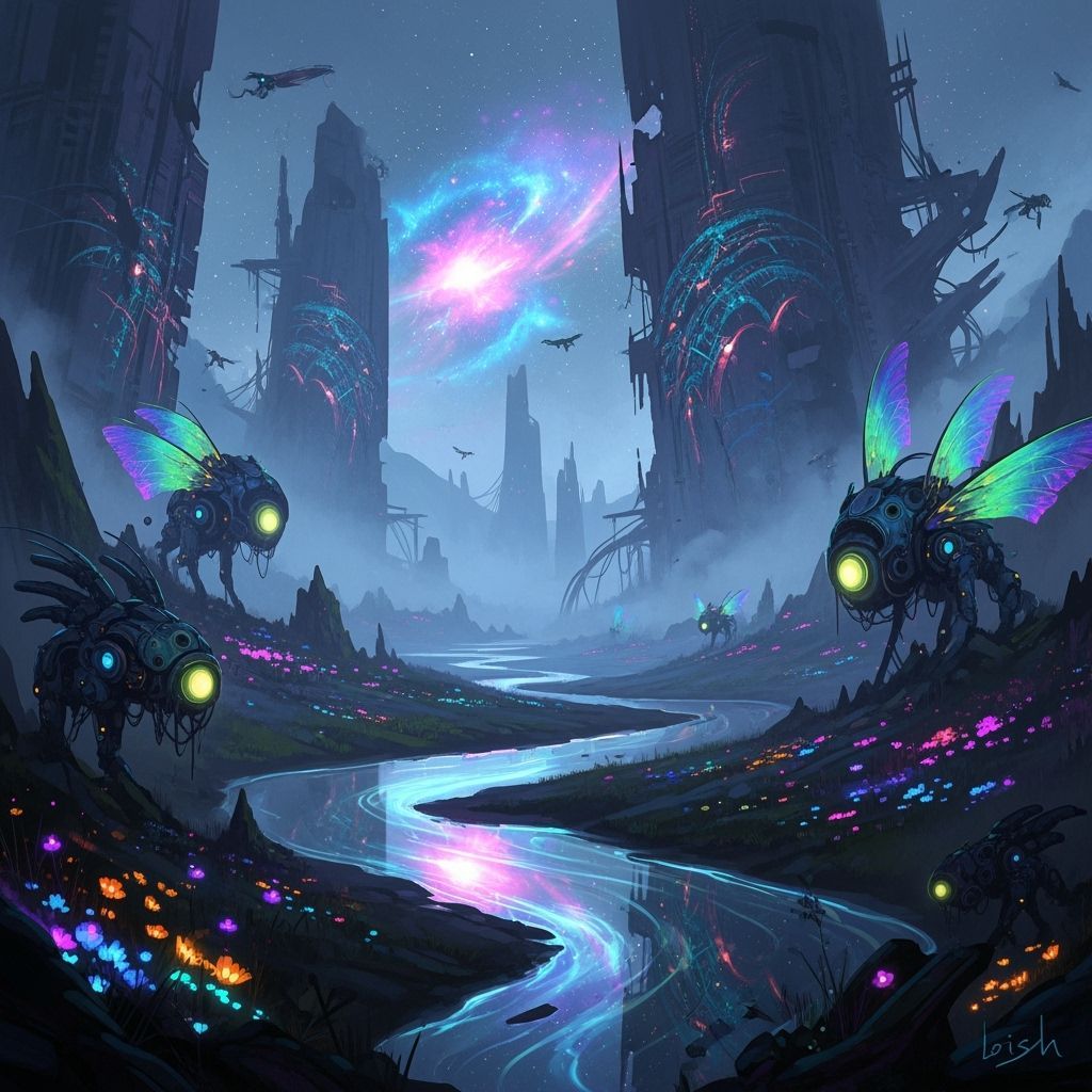 Surreal Dreamscape in Vibrant Colors, Digital Art