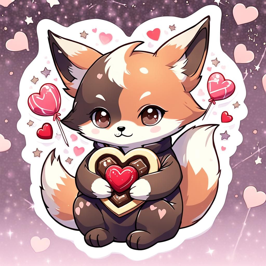 chocolate candy fox sticker